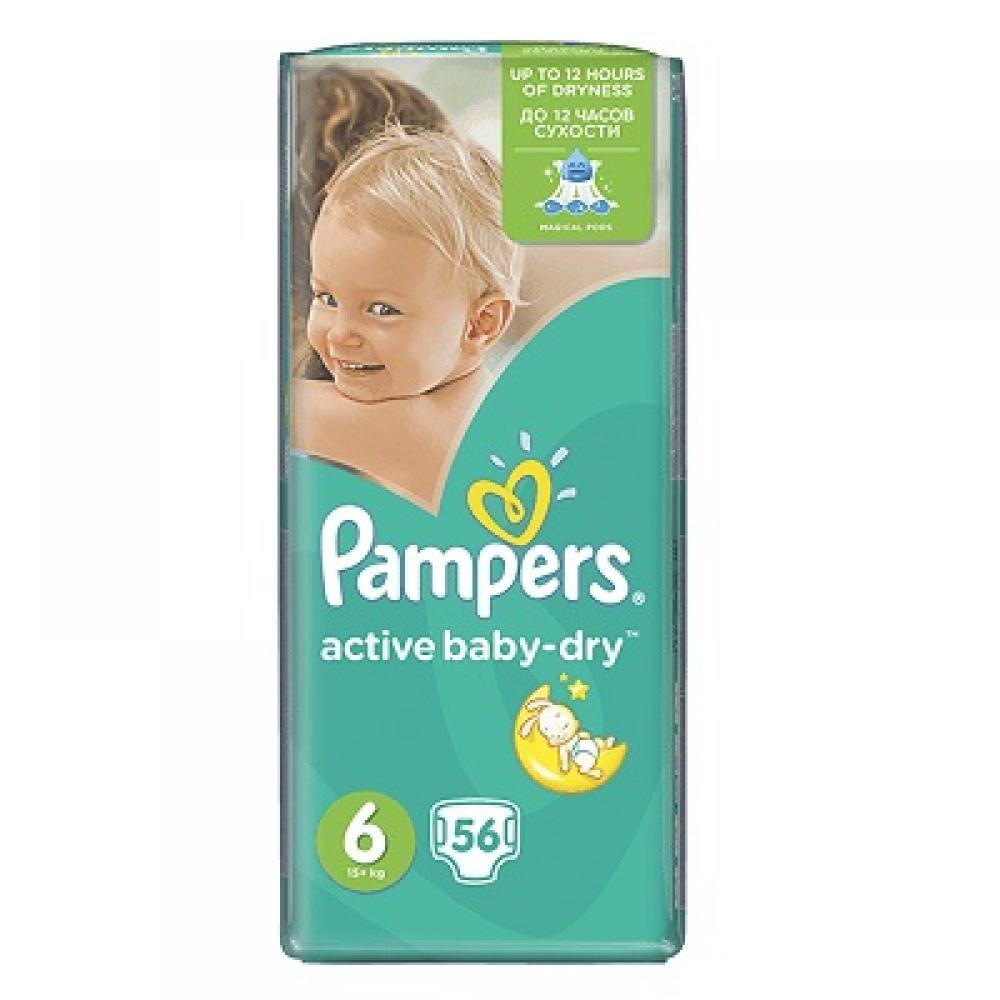 Памперс Active Baby Dry р-р6 (более 15кг) №1 (56)