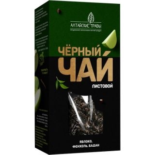 Чай черный листовой Яблоко+Фенхель+Бадан 50г Алтайские травы