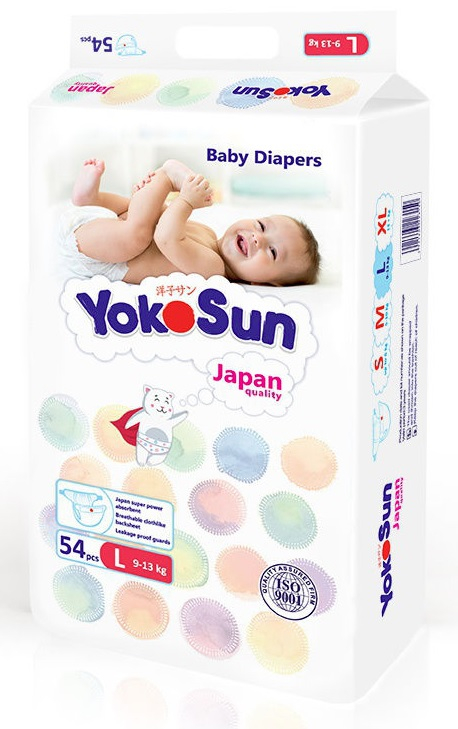 Подгузники YokoSun  детские (9-13кг) L №1 (54)