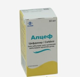 Алцеф 125мг/5мл порошок д/приготовления суспензии для приема внутрь 60мл