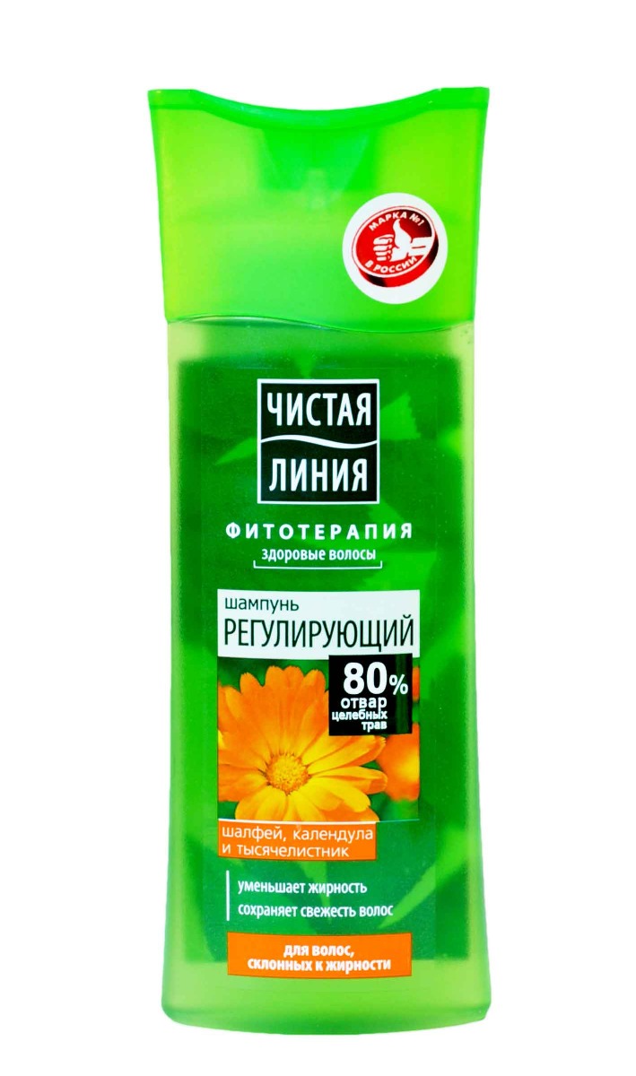 Шампунь Чистая линия Рег. на отв.цел. трав, шалф.кал.тысяч. дляскл.жирн.в.250мл