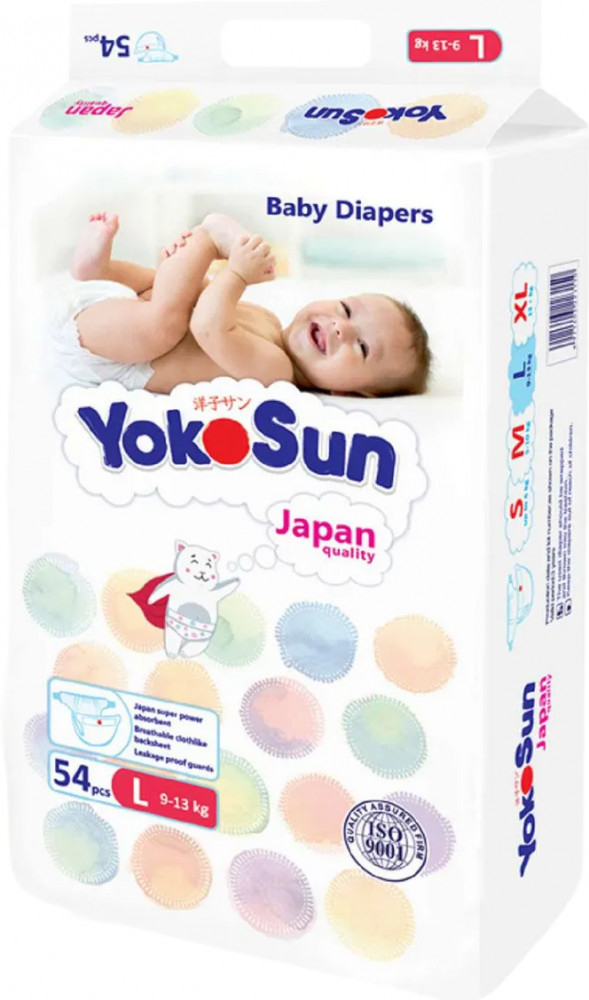 Подгузники YokoSun  детские (9-13кг) L №54