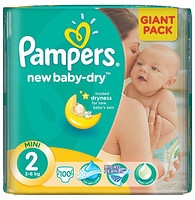 Памперс New Baby-Dry Mini Джайнт (3-6кг) №1 (100)