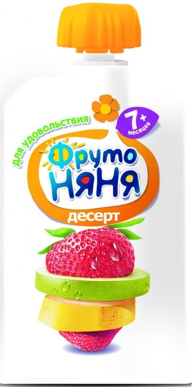 Десерт Фрутоняня из яблок, бананов и клубники 90г