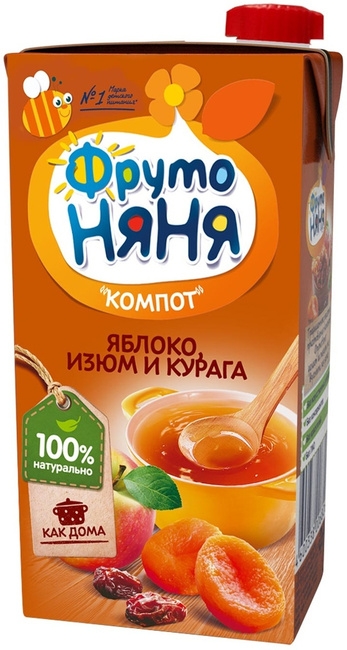 Напиток Фрутоняня компот из яблок с экс. изюма и кураги неосв. 500мл