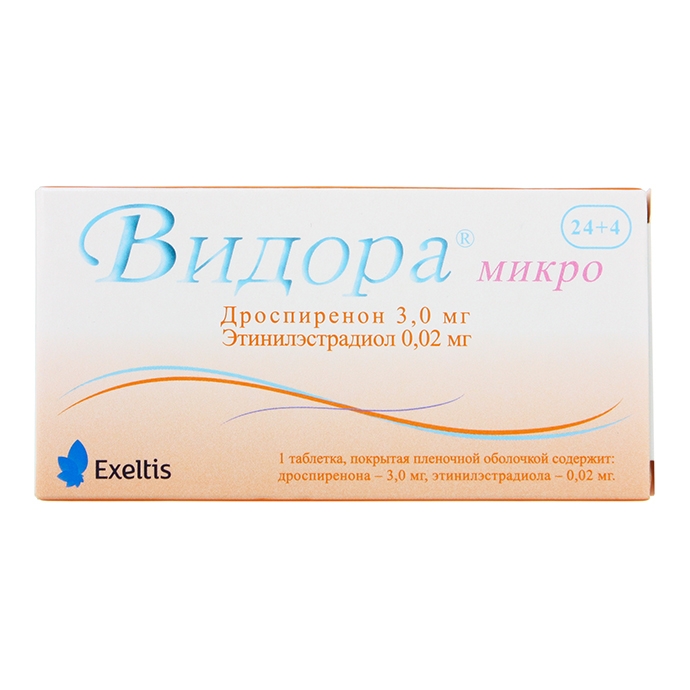 Видора микро 3мг-20мкг тб №28