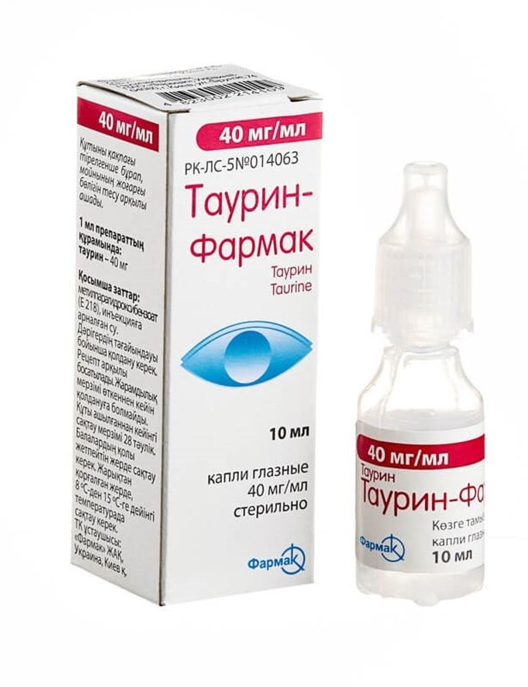 Таурин-Фармак 4% глазные капли фл 10мл