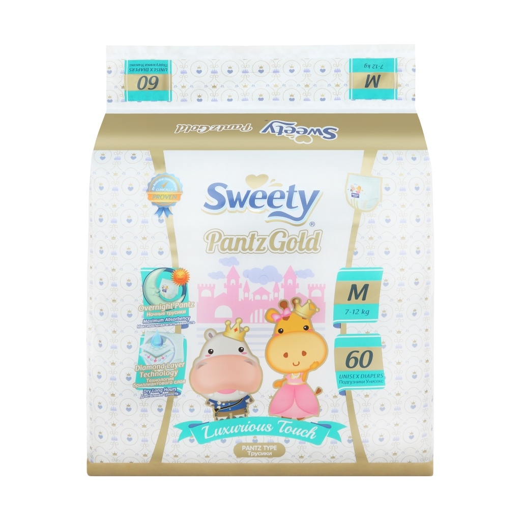 Трусики SWEETY  Pantz Gold М (7-12кг) №1 (60)
