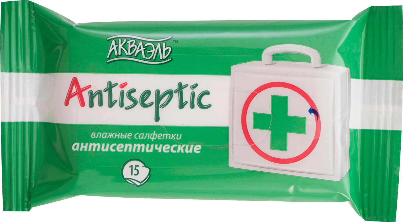 Акваэль Антисептик Салфетки влажные антисептические №15
