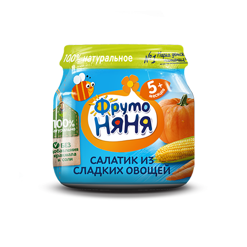 Пюре Фрутоняня Кукуруза+Тыква+Морковь