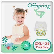 Трусики-Подгузники Offspring  ХХL  15-23кг расцветка Авокадо №1 (24) 8957