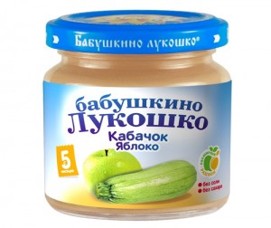 Пюре Бабушкино Лукошко - Кабачки, яблоко без сахара 100г (с 5мес)