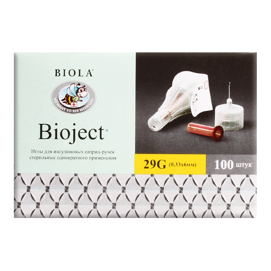 Игла для Шприц-ручки BIOJECТ инсулин. 29G (0,33Х6мм)
