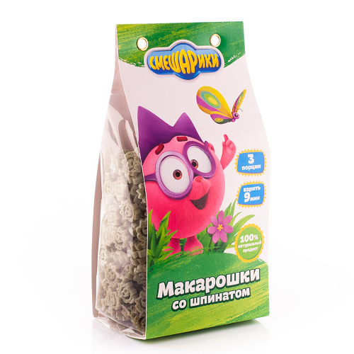 Паста Ла Бэлла Смешарики Макарошки со шпинатом 250г