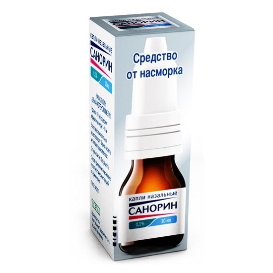 Санорин 0,1% назальные капли фл 10мл