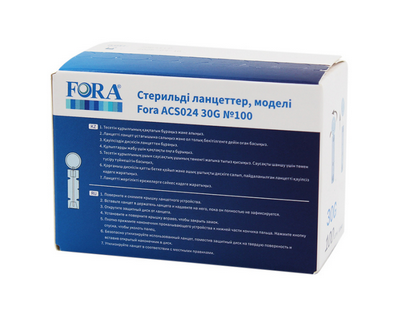 Ланцеты стерильные Fora  модель AСS024 30G №100