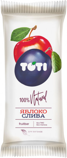 TOTI Пастила-трубочки Яблоко-Слива 20г