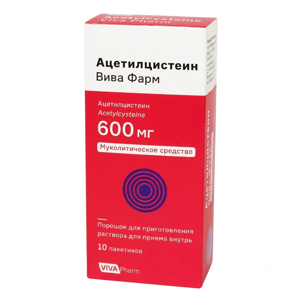 Ацетилцистеин порошок 600мг №10