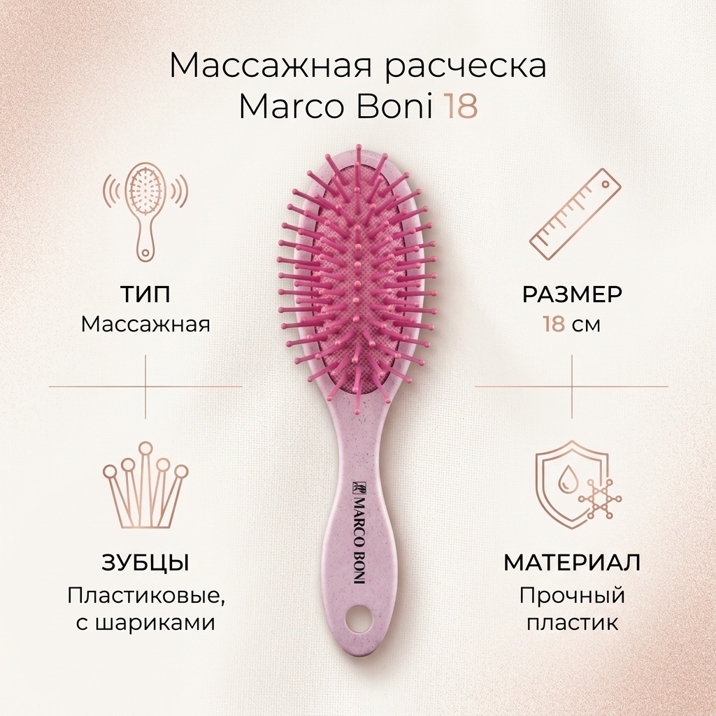 Marco Boni Расческа для волос овальная размер-маленький коллекция RICE STRAW