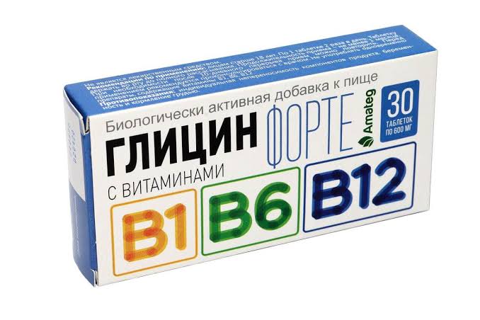 Глицин форте с Витамином В1,В6,В12тб №30