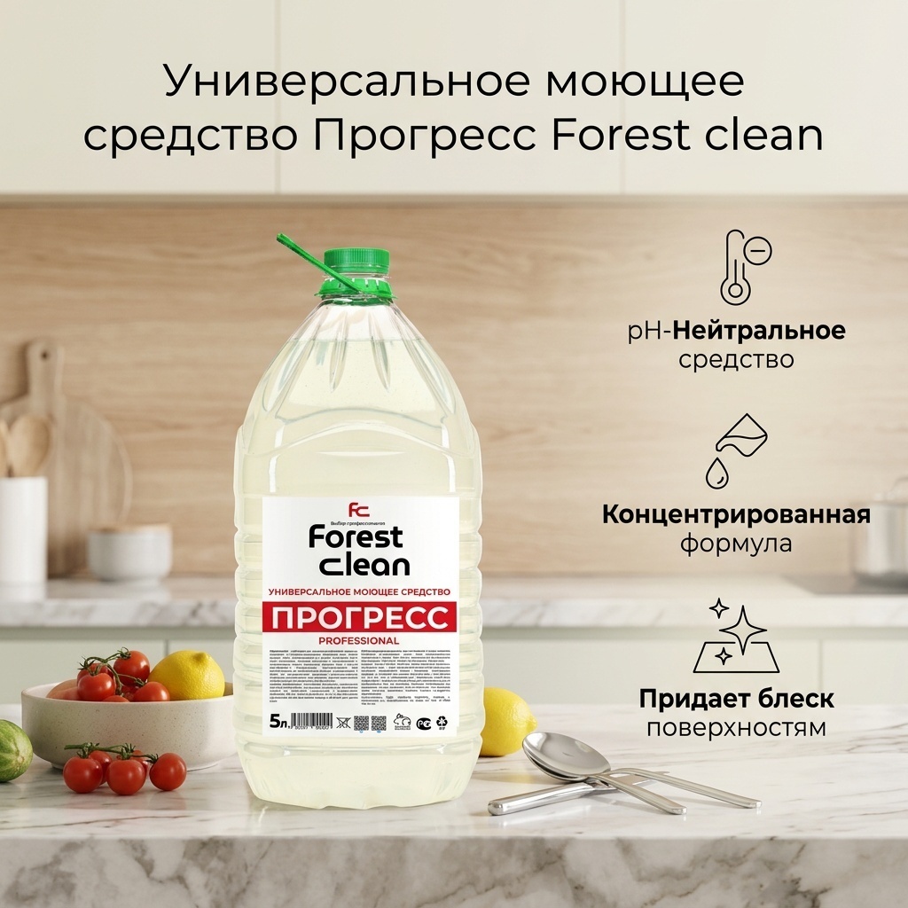 Forest clean Средство моющееe универсальное "Прогресс"  5 л ПЭТ — фото 1